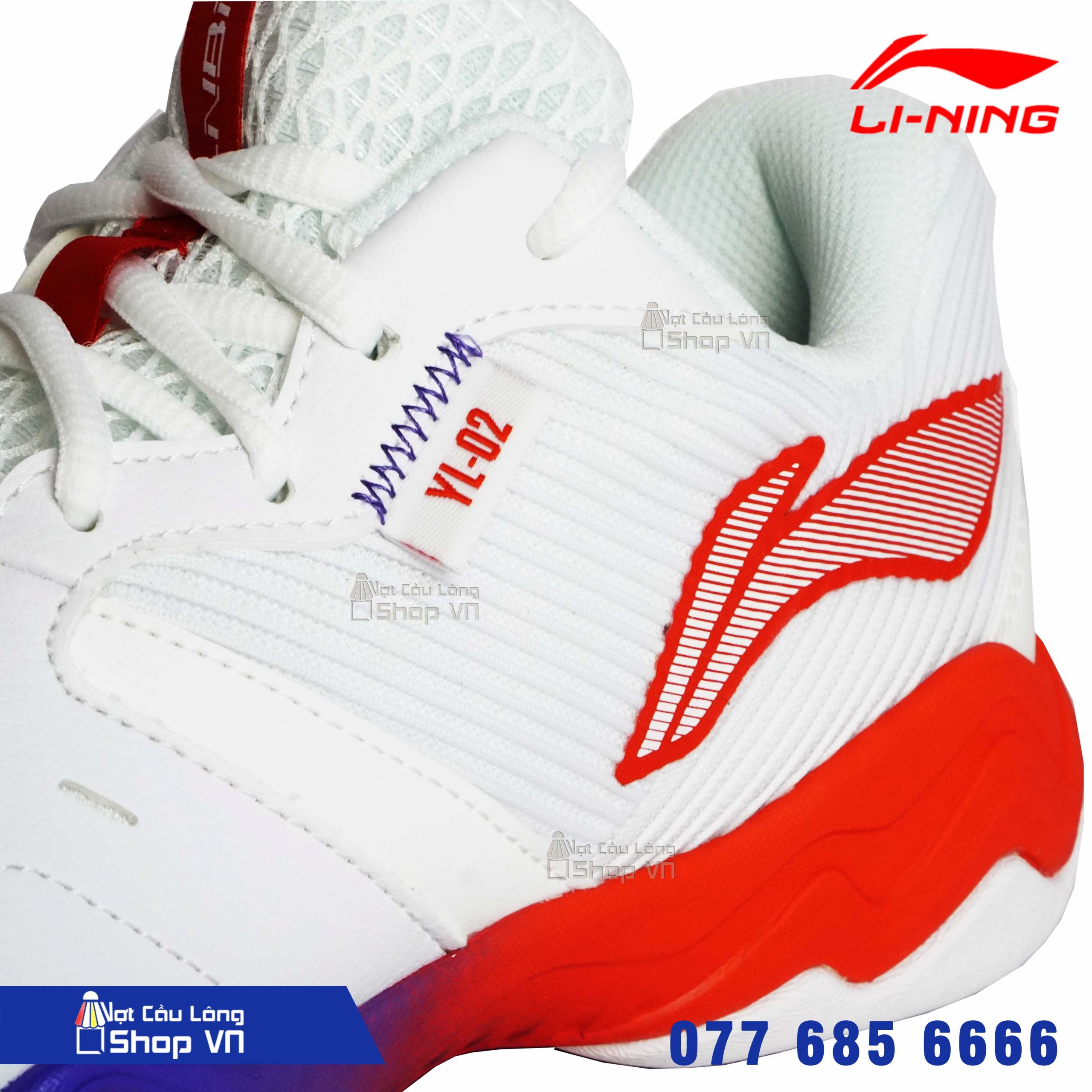 Giày Cầu Lông Lining Soundwave Ii Ayts016-3 Trắng/đỏ/xanh Dương Chính Hãng