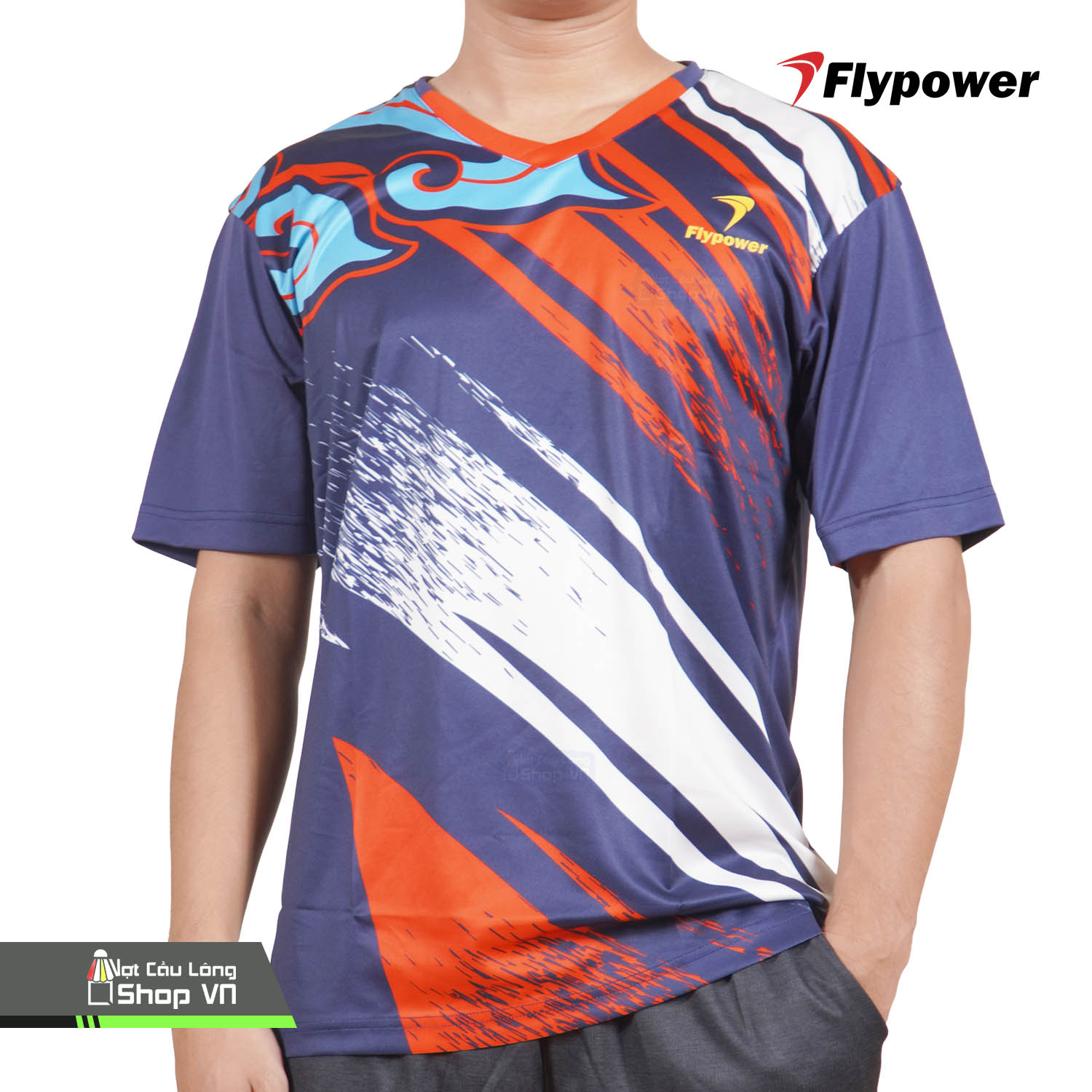 Áo Cầu Lông Flypower Mandala Wangl 13 (navy/skyblue)