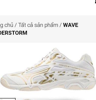 Giày Cầu Lông Mizuno Wave Thunderstorm (v1ga222158) Trắng/vàng
