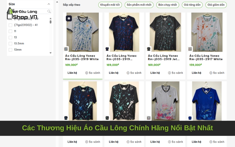 Các Thương Hiệu Áo Cầu Lông Chính Hãng Nổi Bật Nhất