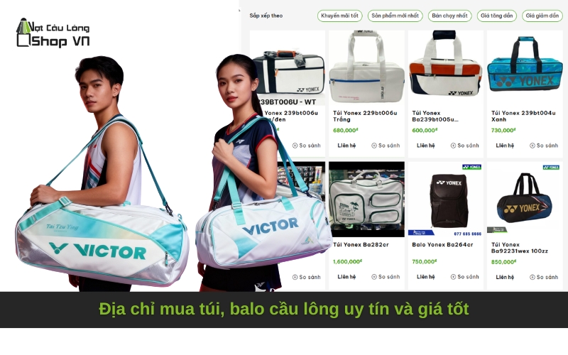 Địa chỉ mua túi, balo cầu lông uy tín và giá tốt