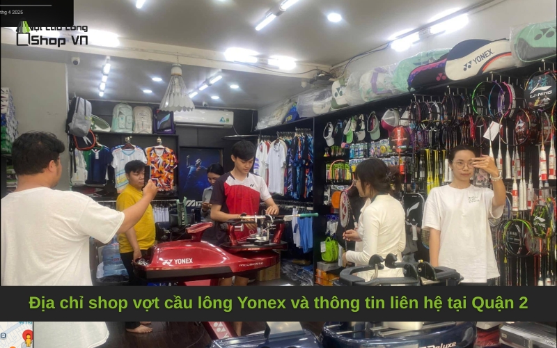 Địa chỉ shop vợt cầu lông Yonex và thông tin liên hệ tại Quận 2