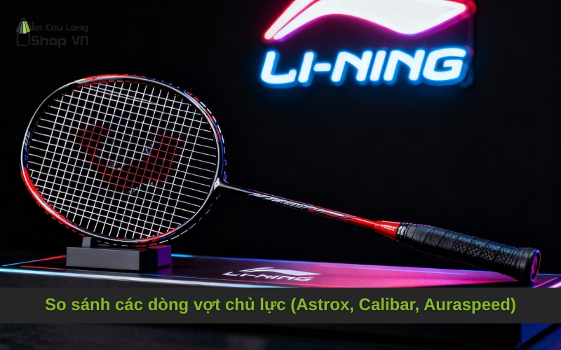 So sánh các dòng vợt chủ lực (Astrox, Calibar, Auraspeed)