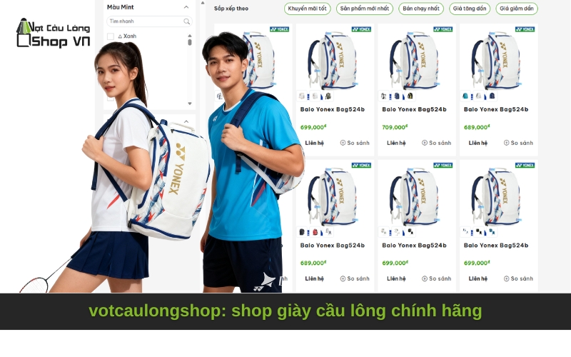 votcaulongshop:  shop túi, balo cầu lông chính hãng